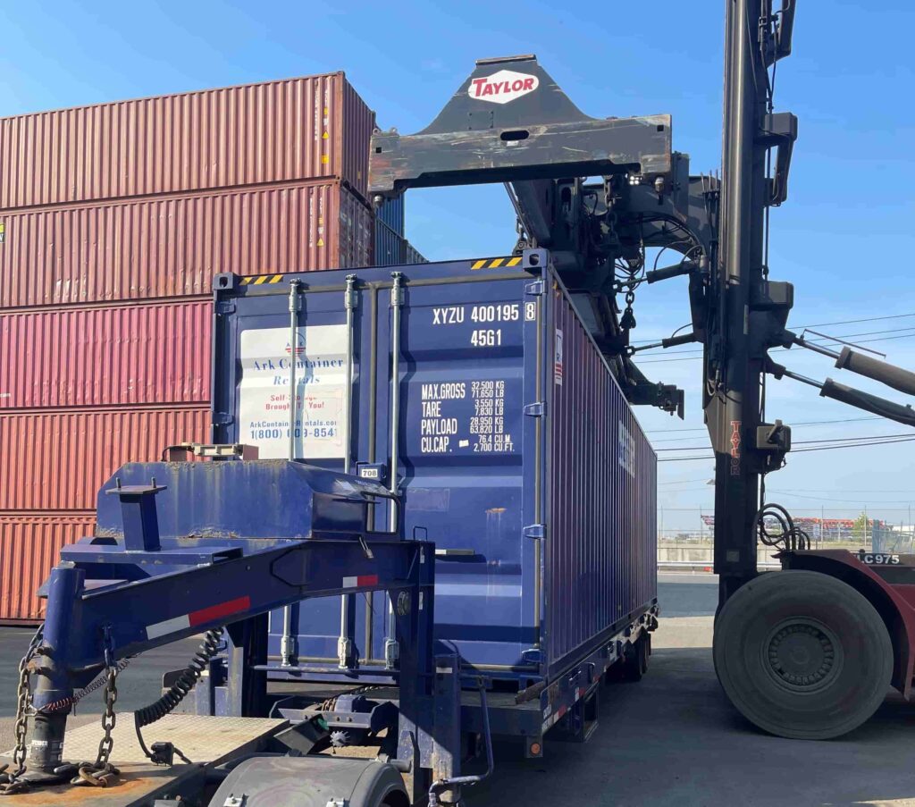 Loading a 40 ft ark container