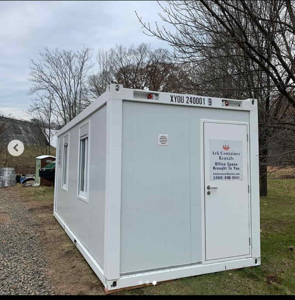Side view of office containers