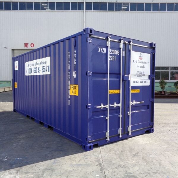 Side angle of 20 ft storage container