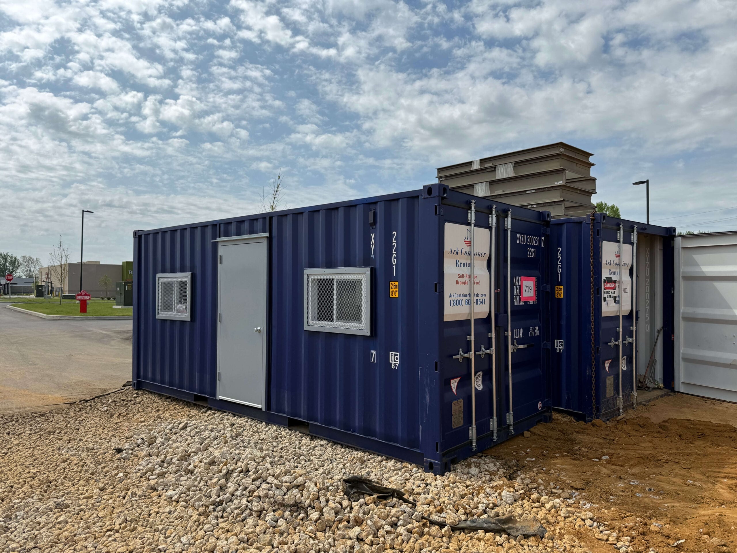Construction site office container for project managers and crews